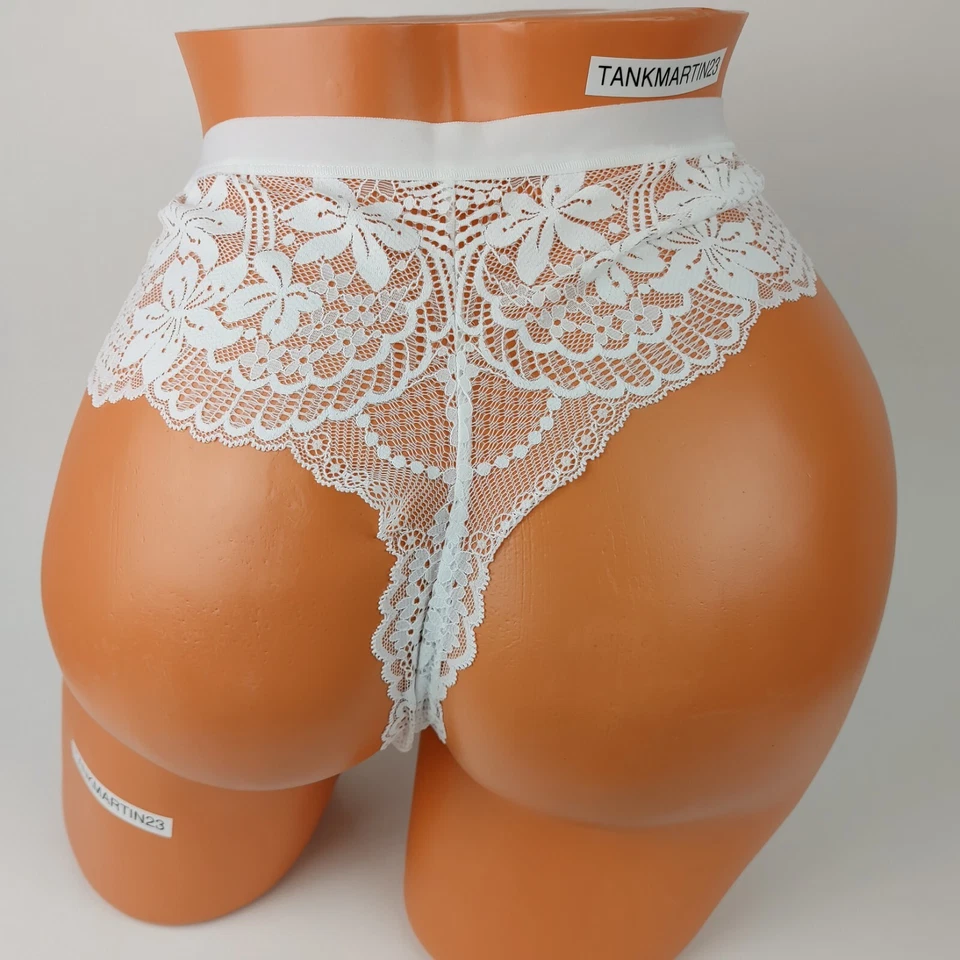 LANE BRYANT CACIQUE PLUS 22/24 NO SHOW TANGA PANTY BLANCO CON ENCAJE TRASERO BLANCO Foto 4 de 4