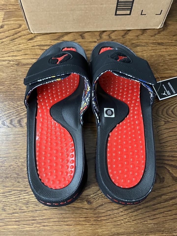 Nike Air Jordan Hydro 8 Retro Slides Bred Mens Size 14 Sandals Black