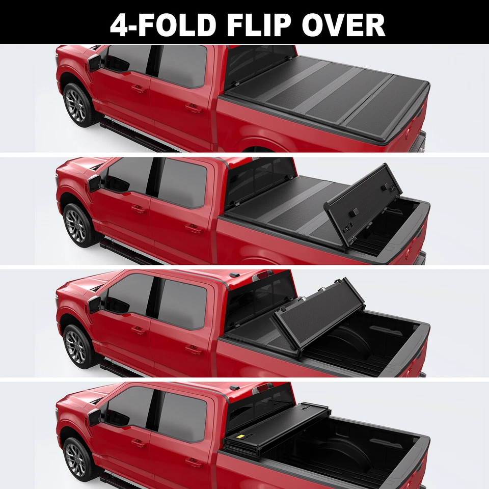 Truck Tonneau Cover For 04-07 Chevrolet Silverado GMC Sierra 5.8FT Bed On Top - Image 3 of 4