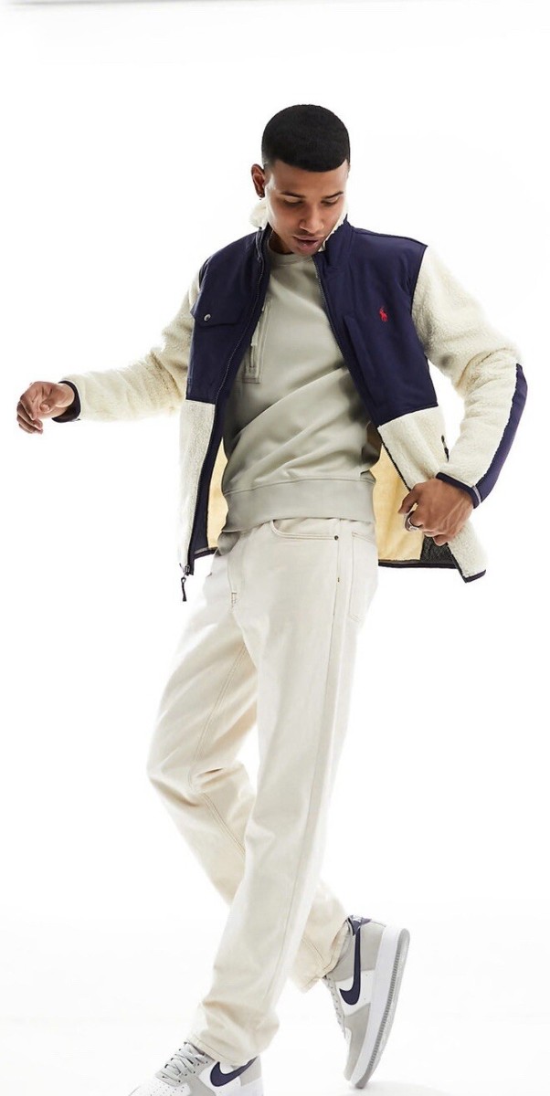 Polo Ralph Lauren テーラードジャケット アイボリー　サイズXL Polo Ralph Lauren Performance Fleece Jacket Mens Size X-Large RL