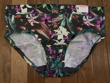 Plus Sz 14/16 Lane Bryant Cacique Comfort Bliss Hipster Nylon Gray Violet Flower