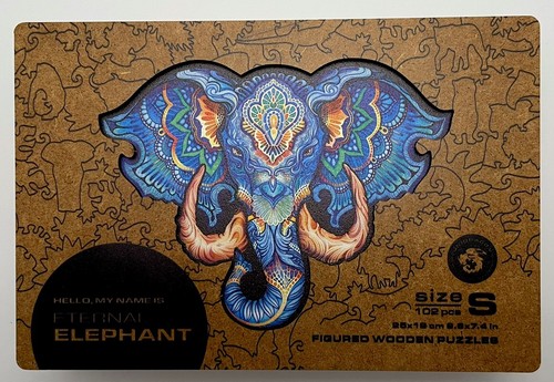 Unidragon Figured Wooden Puzzles Eternal Elephant Size S 102 Pieces ...