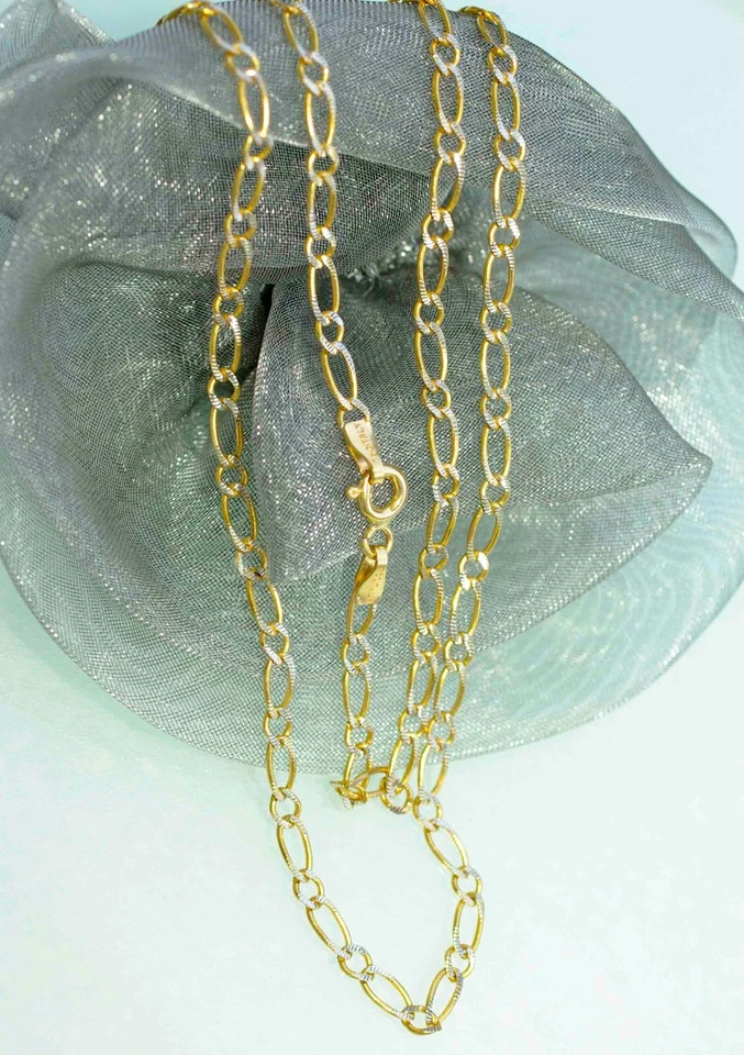 50 cm Halskette 750 Gelbgold 18 KT Gold Kette Damen Herren Unisex👍W O W - Bild 1 von 4