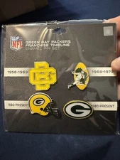 Green Bay Packers 4 Pin Franchise Timeline Team Set NFL LICENSED 