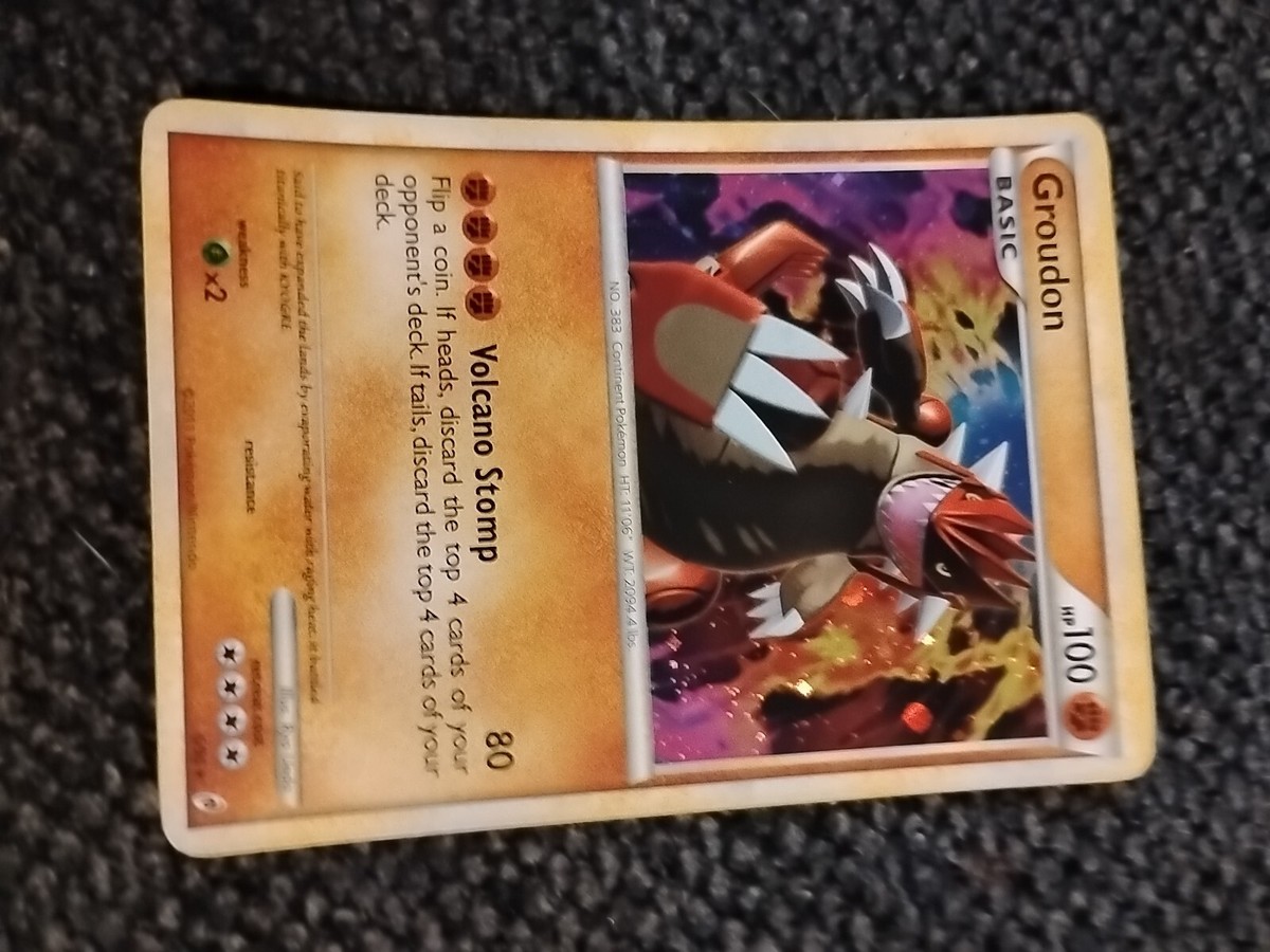 Pokemon Card Groudon HGSS Call of Legends 6/95 Holo Swirl Near