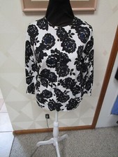 COVINGTON-WHITE/MULTI-FLORAL-BUTTON UP-LONG SLEEVE CARDIGAN-SIZE-S-NWT- 44