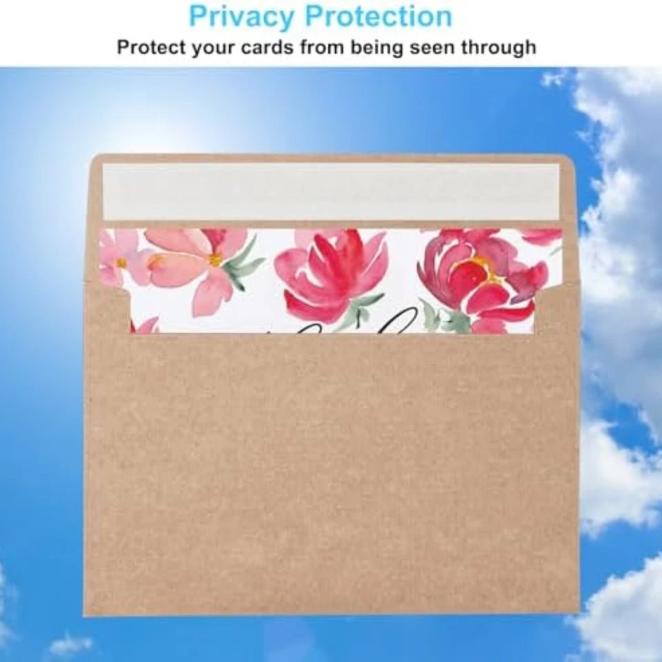 Paquete de 100 Sobres 4x6 para Invitaciones Sobres Kraft Marrón Auto Sellado A4 E Foto 3 de 4