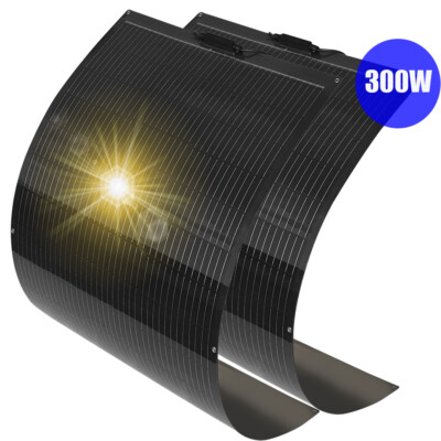 300W 24V Solarmodul Flexibles Monokristalline Solarpanel für Wohnwagen Gärten