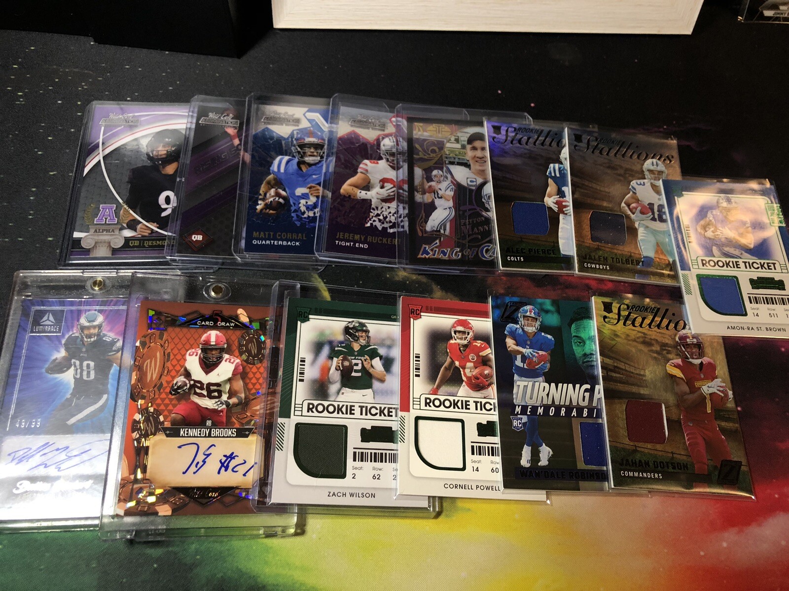 15 Card Football Packs autos Numbered Patches Mixed Less Than A