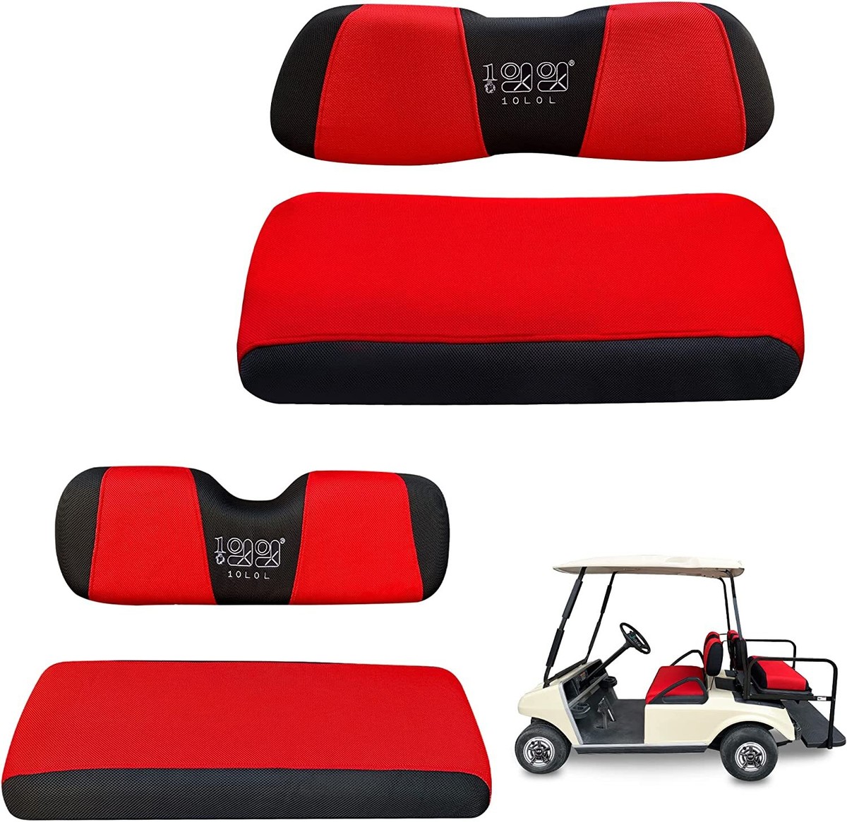 10L0L Golf Cart Front Rear Seat Cover Set For Club Car DS & EZGO