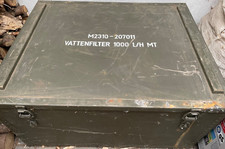 KISTE WASSERFILTER VATTENFILTER SCHWEDISCHE ARMEE HOLZKISTE TRANSPORTKISTE MILIT