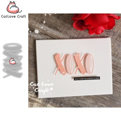 Valentine's Day XOXO Word Metal Cutting Dies Scrapbooking Stencil Card Craft