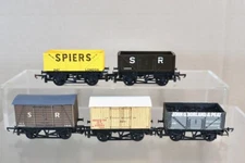 HORNBY KIT BUILT RAKE of 5 SR SPIERS BORELAND INSULATED OPEN & CLOSED WAGON od