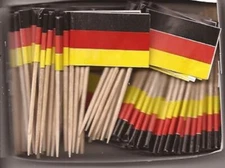 Box of 100 Germany Toothpick Flags, 100 Small Mini German Flag Cupcake Picks
