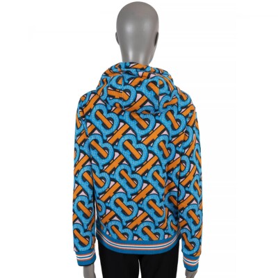 69965 auth BURBERRY blue & orange cotton 2020 TB MONOGRAM Hoodie
