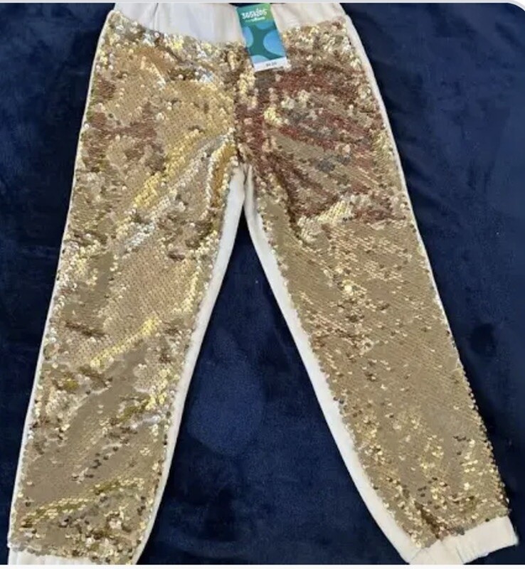 365 Kids Garanimals Girls Sandshell Size 8 Flip Sequin Pants joggers NEW