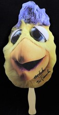 Ted Giannoulas The Famous San Diego Chicken Signed Face Fan JSA Authenticated