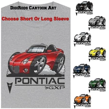 DigiRods Pontiac Solstice GXP Convertible Colors Model Cartoon Car Gray T Shirt
