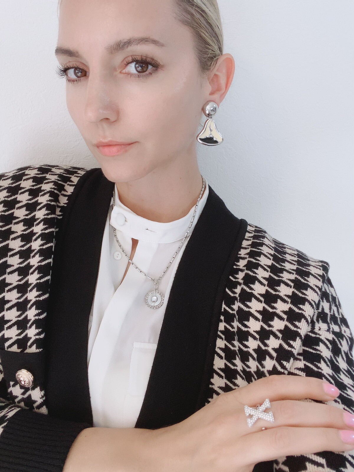 VINTAGE GIVENCHY PARIS DANGLE EARRINGS SILVER TON… - image 2