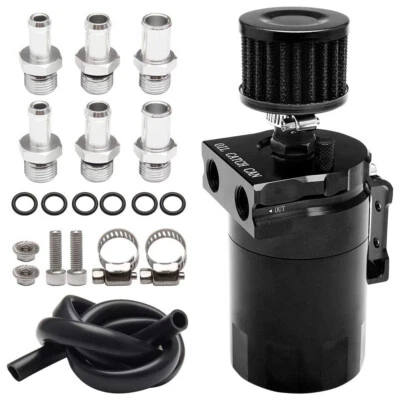 Universal Aluminum Oil Catch Can Kit Reservoir Baffled Tank with Breather Filter - Bild 1 von 4