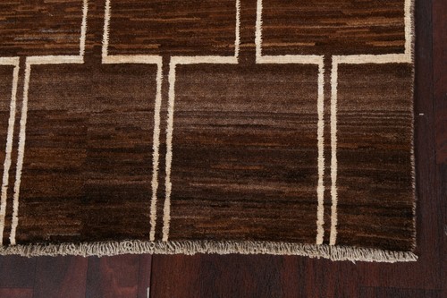 Geometric Modern Gabbeh Kashkoli Oriental Runner Rug Hand-knotted 3'x10' Carpet - Picture 6 of 12