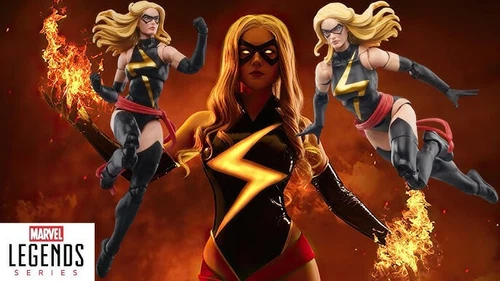 Marvel Legends WARBIRD Ms MARVEL SOLD OUT RARE HIGHLY COLLECTIBLE BLACK SUIT ver