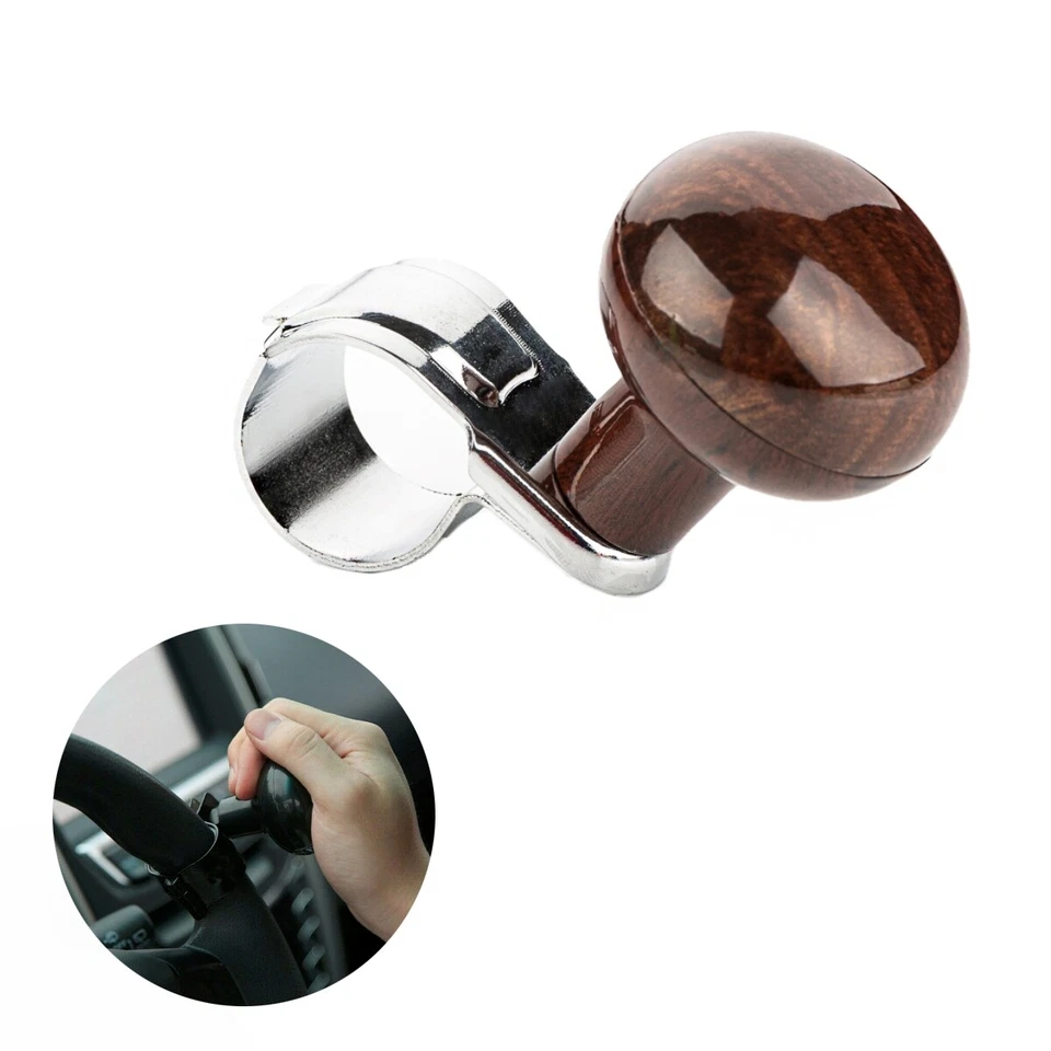 2X Ayuda De Dirección Manija De Volante 360° Look De Madera Para DAIHATSU - Imagen 3 de 4