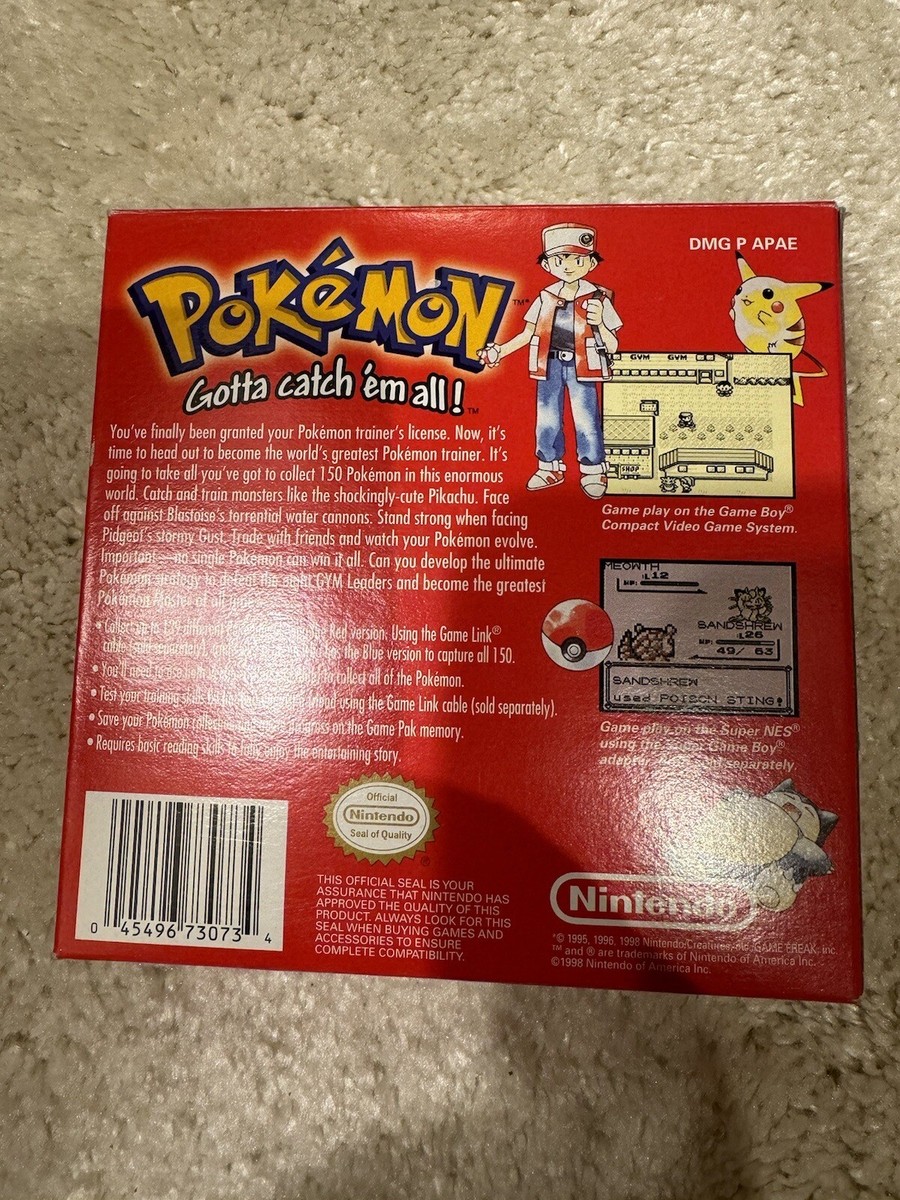 Pokemon Red Version Game Boy GBA Advance Color Complete Original