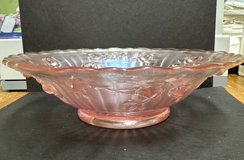 Fenton Large Velva Rose Strech Iridescent Cabbage Rose Console Bowl 9” - Picture 4 of 4