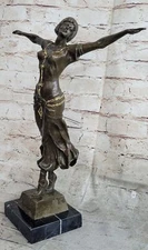 Rare Sculpture Girl Naked Art Deco Style Art Nouveau Style Signed Decor Bronze