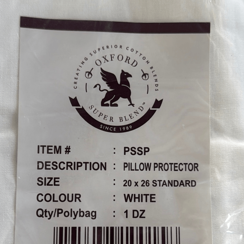 Oxford Super Blend Standard White Pillow Protectors Set of 12 Zippered NEW - Picture 2 of 8