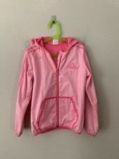 Adidas Kids Girls Size S Full Zip Long Sleeve Windbreaker Jacket Mesh Lining