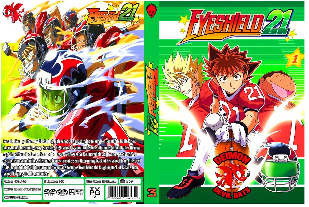 ANIME, EYESHIELD 21, 1-145 EPISODES, 15 DVD, ENG/AUDIO, 3 BOX