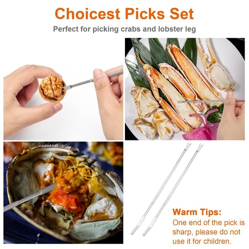 Nut Crackers 8Pcs Multi-Purpose Cracker Tools - Stainless Steel Seafood Pecan... - Picture 5 of 7