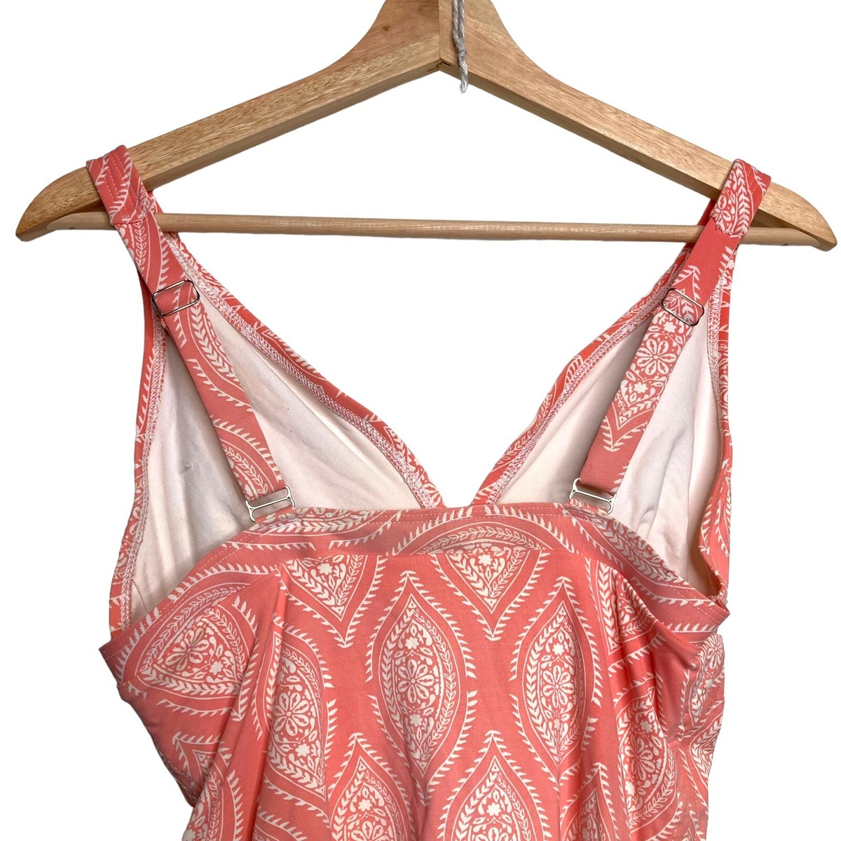 Title Nine Women's Tankini Floral Top Peachy Adjustable
