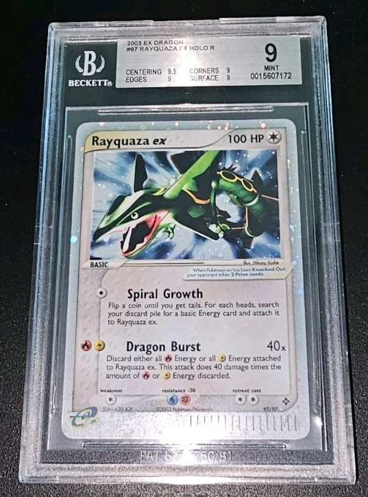 2003 Pokemon Ex Rayquaza Ex-Holo Dragon #97 BGS 9 Mint - Image 3 of 4