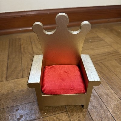 Dollhouse Kidkraft Royal Princess Doll Throne Wooden Furniture Gold Red Chair