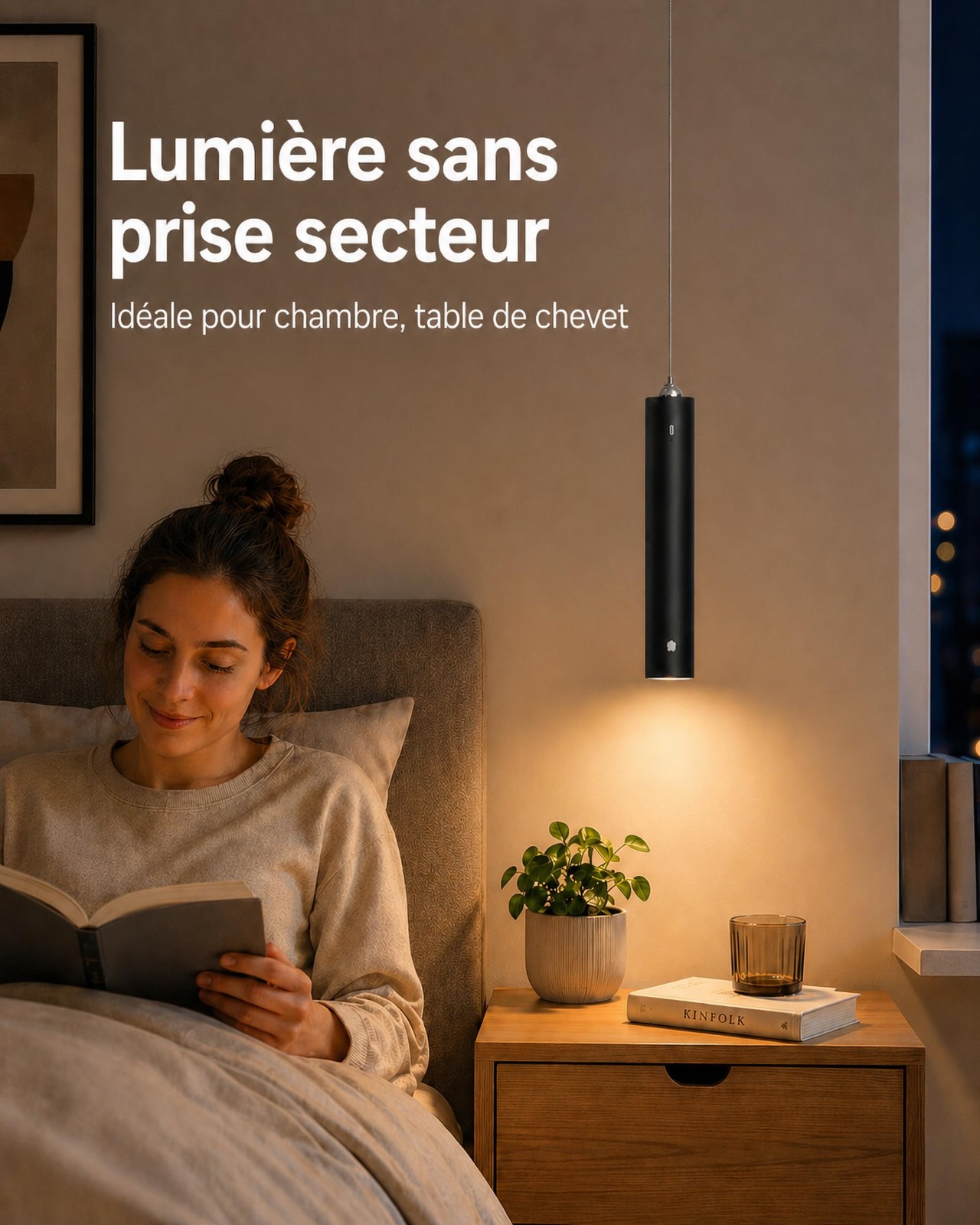 Lampe suspendue sur batterie 4500mAh à intensité variable et télécommande incluse - 3