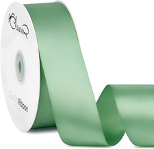 Double Faced Green Satin Ribbon, 1-1/2 Inches, 50 Yards