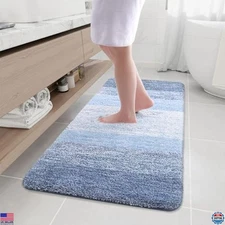 Arotive Shaggy Microfiber Bath Rug - Soft, Absorbent, Non-Slip, 47x24, Light