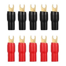 5 Pairs 4 Gauge Strip Spade Terminal Spade Fork Adapters for Speaker Wire