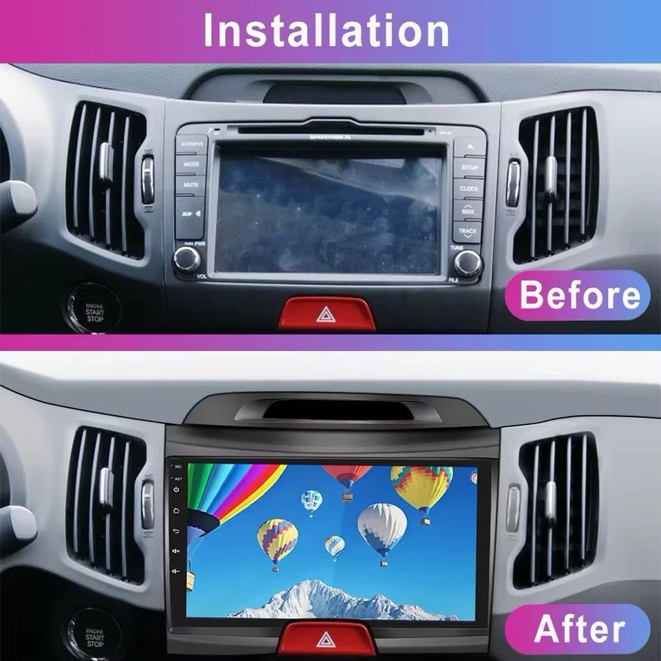 Autoradio 9" Android 15 Per Kia Sportage 2010-2016 CarPlay BT RDS WiFi 2GB+64GB - Immagine 2 di 4