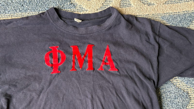 Vintage 70's Mayo Spruce Brand Phi Mu Alpha Fraternity Sorority Navy T-Shirt