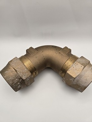 Ford Meter Box 2 in. Grip Joint Brass 90 Degree Elbow Coupling Compression Fit