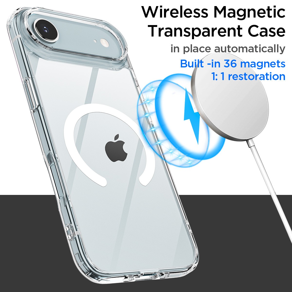 Coque Fine Et Transparente Pour Iphone 12 Pro Max Compatible Avec Magsafe,Housse Magnétique Anti