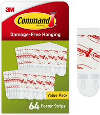 Poster Strips, 64 Strips Damage-Free Hanging Poster Hangers, No Tools Great for 0.26 per strip
