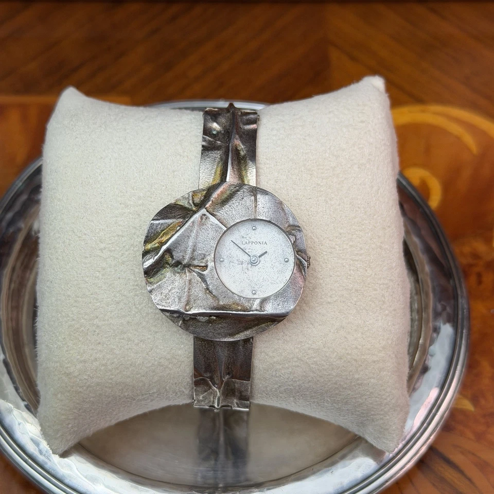 Lapponia Finland Designer Watch Björn Weckström Style Silver Tone Quartz - Bild 1 von 4