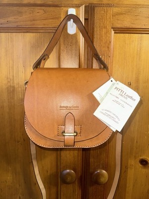 Pitti Leather Purse Bag Shoulder Crossbody Vachetta Bottega Del Cuoio Firenze