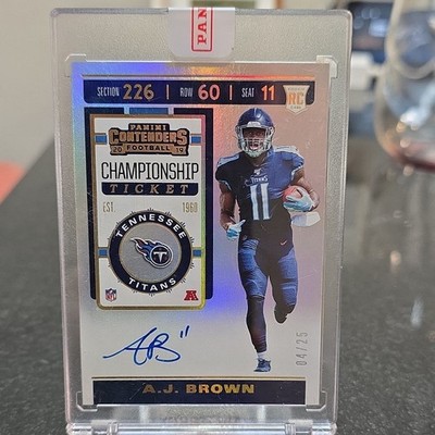 2019 Panini Contenders 04/25 A.J. Brown RC Champ Rookie Ticket RPS Auto #111