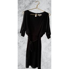 Jessica Simpson Black Cold Shoulder Belted Cocktail Dress Size Medium JS4M6816